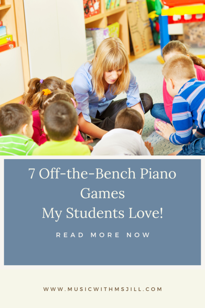 Off the Bench Piano Games for piano key names during piano lessons